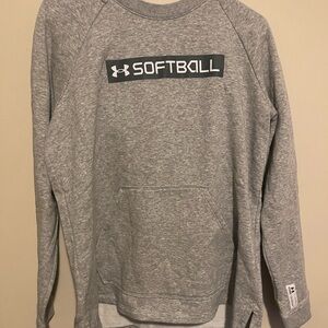 Under Armour Gray Softball Crew Neck Sweater